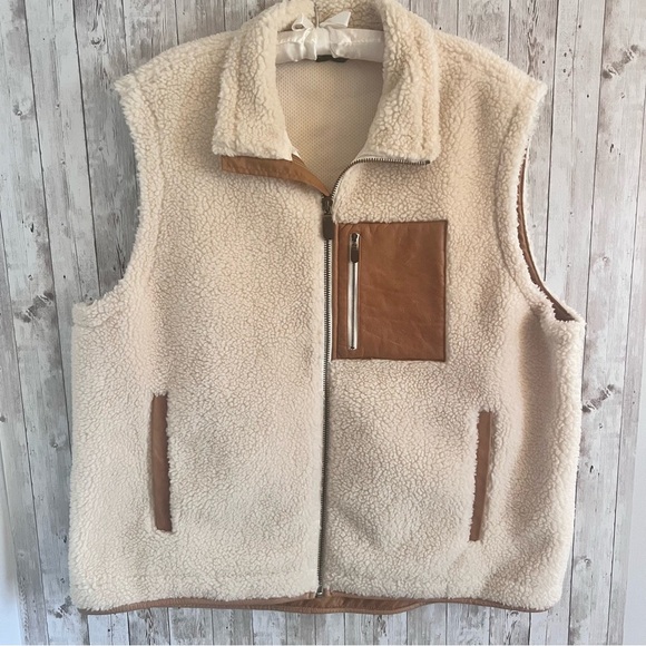 Orvis Men’s Fleece and Leather Trim Vest Size XXL - Picture 1 of 5